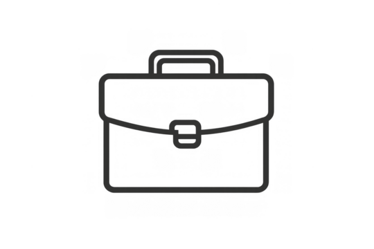 Briefcase icon symbolizing professional work, career opportunities, business growth, and corporate success. Transparent background - Powered by Adobe