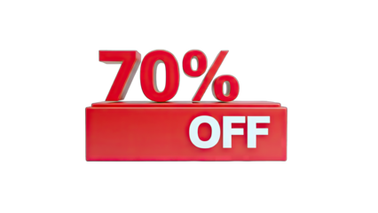 70% Off Sale Promotion on Red Display