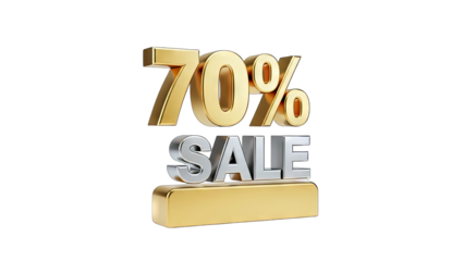 70% Sale Discount - Gold and Silver on White