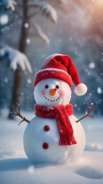 雪だるまが彩る優しい冬のぬくもりシーン