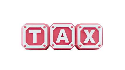 3D Tax Blocks on White Background