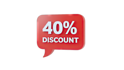 40% Discount Speech Bubble - Sale Promotion