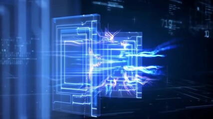 A technology timelapse of big data streams flowing into analytical engines outputting actionable insights against a digital background, concept of data analytics and business intelligence - Powered by Adobe