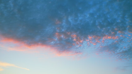 The serene sunset skies showcase stunning cloud patterns that inspire awe and peace