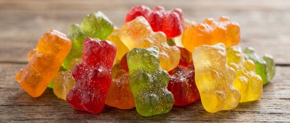 A colorful array of gummy bears. a delightful treat.