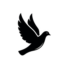 Silhouette of a Dove in Flight.