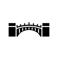 Simple Bridge Icon Silhouette.