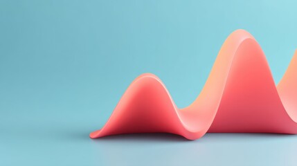Smooth coral wave shapes on soft blue background creating a modern abstract display for artistic, design, and creative concepts or projects