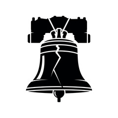 The Liberty Bell with a prominent crack symbolizing division.