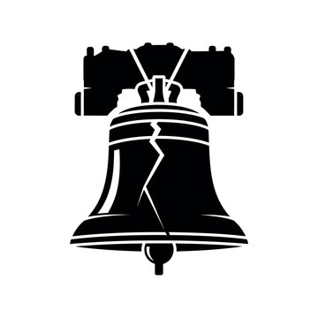 The Liberty Bell with a prominent crack symbolizing division.