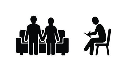 Couples Therapy Session Holding Hands Silhouette