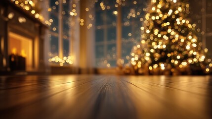 Empowerment through Content Marketing with a Festive Scene of a Warm Christmas Tree and Glowing Fireplace