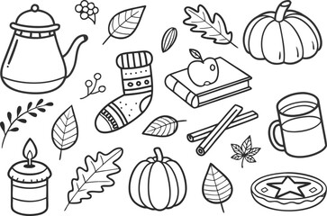 Autumn-themed and in black and white fall leaves pumpkin teapot