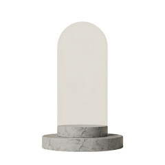 Natural stone podium isolated on transparent background