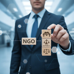 NGO Non-Governmental Organization Charity Concept. Donation Nonprofit Foundation. Humanitarian Help new