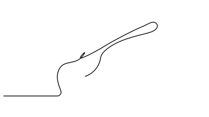 Animation of continuous one line drawing of caramel liquid poured into a spoon. Want to taste the extraordinary pleasure in the mouth. National Caramel Day. Sweetness. Full length motion .4K video