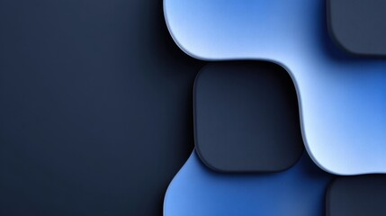 Abstract design featuring smooth blue and black shapes with a modern aesthetic suitable for backgrounds, wallpapers, or creative projects about technology and innovation