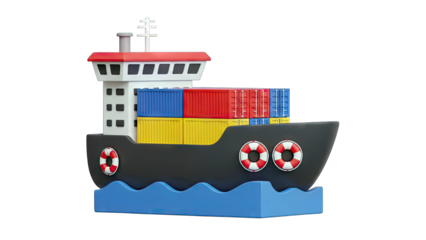 Cargo Ship Carrying Containers on the Water