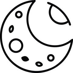 Simple crescent moon illustration with crater details