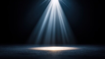 Dramatic Light Ray on Dark Background Creating a Mysterious Atmosphere for Stage, Theater, or Artistic Photography and Design Projects