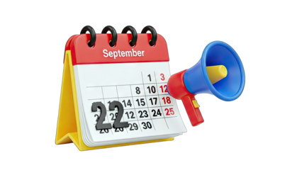 Calendar Announcement with Megaphone - September 22nd