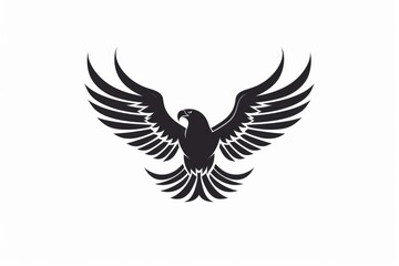 Obraz premium Eagle logo icon representing power, strength, and independence on white background