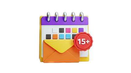 Calendar with Envelope Showing New Messages