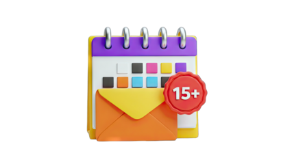 Calendar with Envelope Showing New Messages