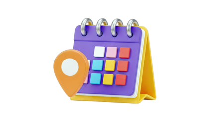 Calendar with Location Pin: Scheduling and Planning Concept