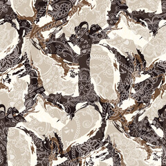 abstract background seamless pattern on paisley background