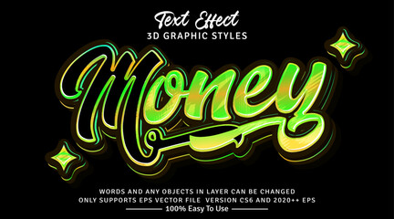 Money 3d gradient text style effect