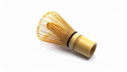 Traditional bamboo matcha whisk (chasen) with thin carved tines, used in Japanese tea ceremonies.