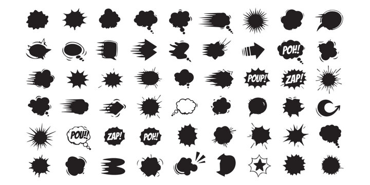 set of black ink blots vector illustration