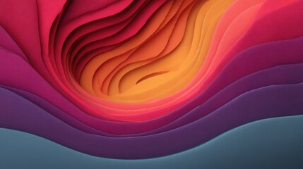Abstract colorful layered waves in vibrant shades of pink, orange, and purple creating a dynamic artistic background for creative projects