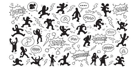 Obraz premium set of vector silhouettes of people