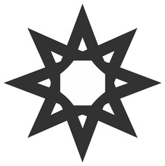 Geometric Eight Point Star Icon Shape Graphic