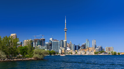 Naklejka premium View of Toronto cityscape from trillium park , Toronto city is fourth most populous city in North America.