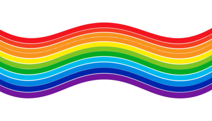 Abstract rainbow wave vector illustration featuring a colorful spectrum curve design with bright light patterns and artistic texture for a modern web banner on white backdrop 