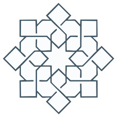 Stylized geometric pattern with repeating squares and central star an abstract ornamental design