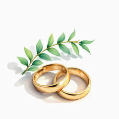 Vsai interlocking gold wedding rings symbolizing love and commitment