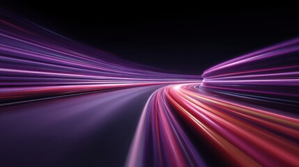 Abstract motion light trails with vibrant colors in a dark background creating a dynamic visual effect and energetic atmosphere for artistic concepts