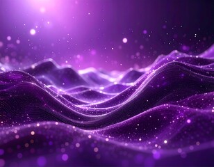 Fototapeta premium Digital rendering of a shimmering purple wave pattern with sparkling lights