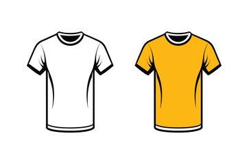 Men&rsquo;s T-Shirt Silhouette Vector Blank Apparel Mockup and Clothing Icon
