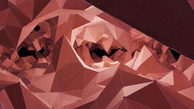A colorful polygonal mountain scene featuring vibrant hues and geometric facets, creating a modern abstract landscape perfect for digital art and design projects.