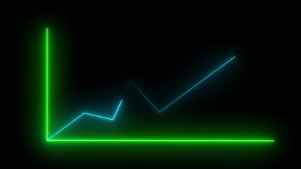 Glowing Green Line Graph with Data Points Rising on Dark Background for Financial Analysis and Business Presentation - Powered by Adobe