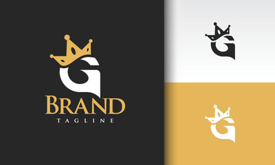 Elegant G Lettermark with Golden Crown Logo Design