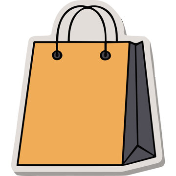 Orange Shopping Bag Icon