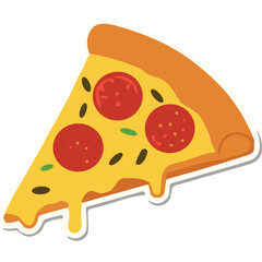 Pepperoni Pizza Slice Icon - Delicious Food Graphic