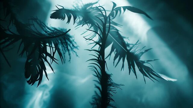 Black fallen angel lucifer shown in video form concept. Ethereal feathers highlighted against a mystical backdrop.