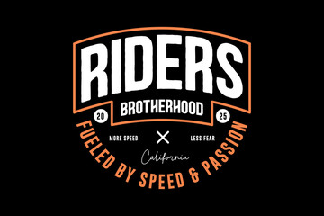 Fototapeta premium Riders Brotherhood Fueled by Speed and Passion Motorcycle Club Emblem.
